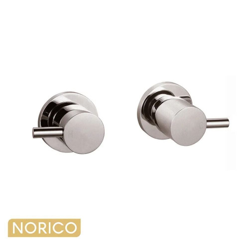 Norico Pentro Brushed Nickel Round Shower Mixer Tap for modern Australian bathrooms.