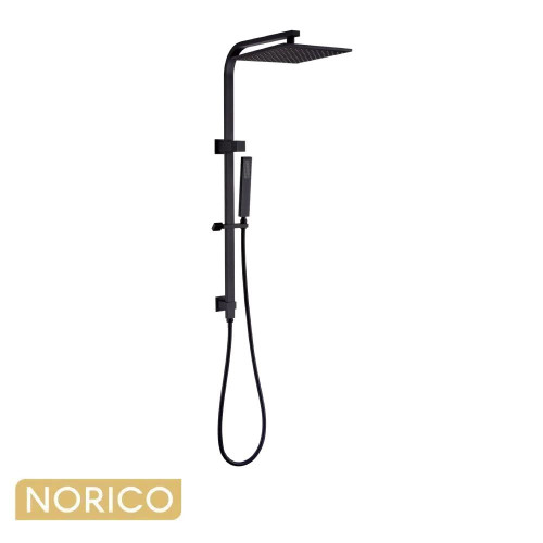 Norico Esperia Matte Black Square Shower Station with Handheld Spray Head, Modern Solid Brass Bathroom Tapware Australia