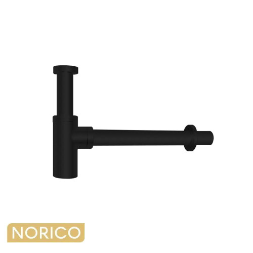 Norico Matte Black Round Bottle Trap 32mm for Modern Bathroom Renovations Australia