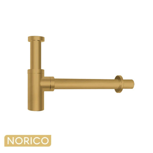Norico Round Basin Bottle Trap 32mm Brushed Yellow Gold Modern Bathroom Tapware Australia