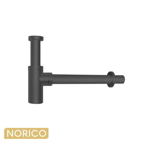 Norico Round Basin Bottle Trap 32mm - Gunmetal Grey Solid Brass Bathroom Accessory Australia