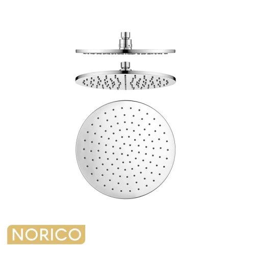 Norico Pentro Chrome Round Rainfall Shower Head for Modern Australian Bathroom Renovations