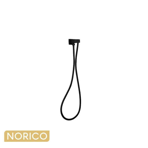 Norico Esperia Matte Black Square Shower Holder Wall Connector and Hose for Modern Australian Bathrooms