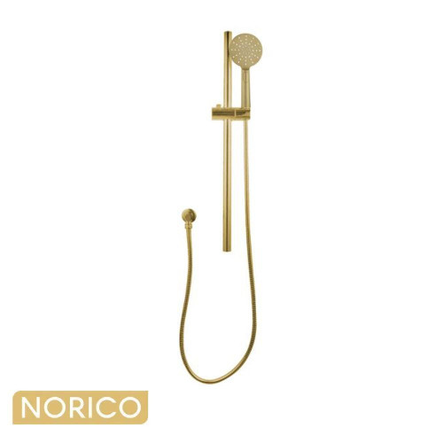 Norico Pentro Brushed Yellow Gold Round Handheld Shower Rail Set for Modern Australian Bathrooms