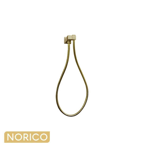 Norico Esperia Brushed Yellow Gold Square Shower Holder with Wall Connector and Hose, premium solid brass bathroom tapware available in Australia.