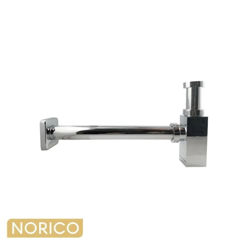 Norico Square Chrome Basin Bottle Trap 32mm Solid Brass Bathroom Tapware Australia