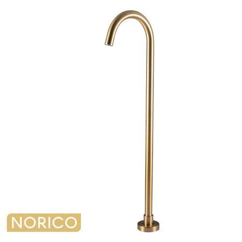 Pentro Round Brushed Yellow Gold Freestanding Bath Spout for Australian Luxury Bathrooms