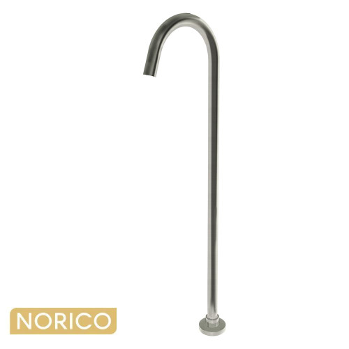 Pentro Round Brushed Nickel Stainless Steel Floor Standing Bath Spout for modern Australian bathrooms.