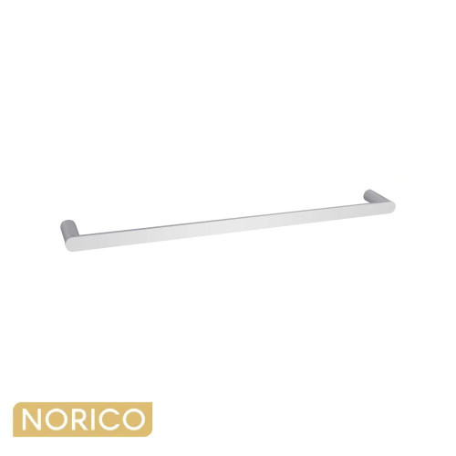Modern chrome Esperia single towel rail 600mm by Norico, wall mounted solid brass bathroom accessory, Australia.
