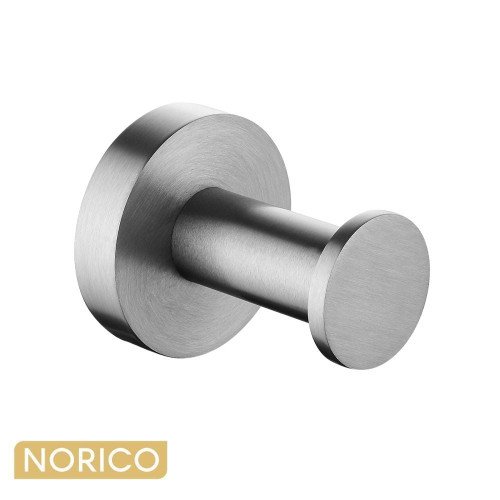 Aquaperla Pentro Brushed Nickel Round Robe Hook, Durable Stainless Steel Bathroom Accessory, Australia