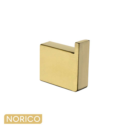 Norico Cavallo Brushed Yellow Gold Square Robe Hook Wall Mounted Stainless Steel Bathroom Accessory Sydney Australia
