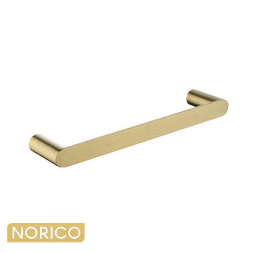 Esperia Brushed Yellow Gold Single Towel Rail 800mm, modern stainless steel bathroom accessory available in Australia.
