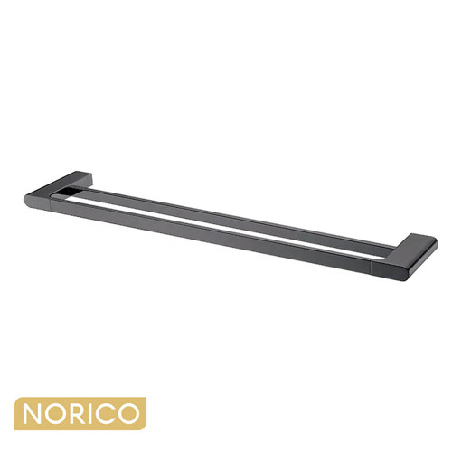 Norico Bellino Gun Metal Grey 800mm Double Towel Rail for Modern Australian Bathroom Renovations