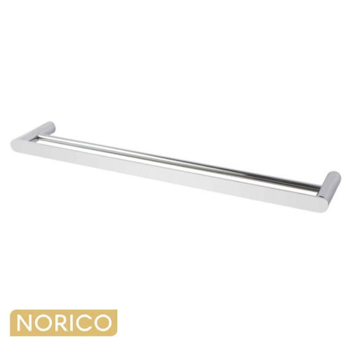 Norico Esperia 800mm Double Towel Rail in Polished Chrome finish, durable 304 stainless steel bathroom accessory for wall mount installation in Australian homes.