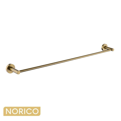 Norico Pentro Brushed Yellow Gold 900mm Round Single Towel Rail for Australian Bathrooms