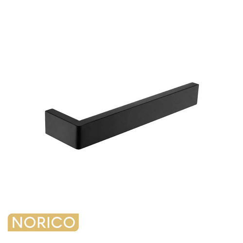 Aquaperla Cavallo Matte Black Square Towel Ring 200mm - Modern Bathroom Accessories Australia