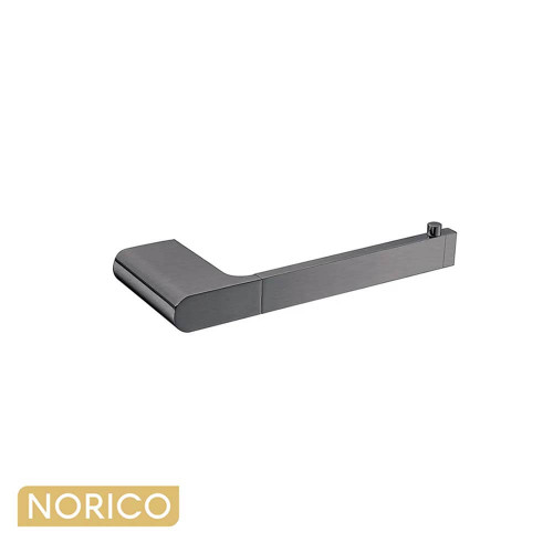 Norico Bellino Gun Metal Grey Toilet Roll Holder, Wall Mounted Zinc Alloy Bathroom Accessory, Australia.