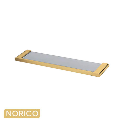 Norico Bellino Brushed Yellow Gold Shower Shelf - Modern Wall Mounted Bathroom Storage Australia
