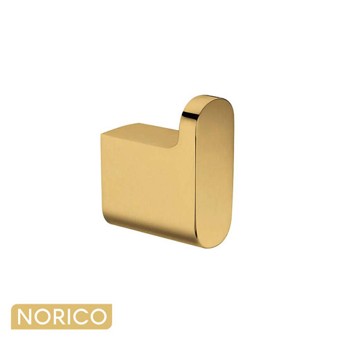 Norico Bellino Brushed Yellow Gold Robe Hook - Wall Mounted Zinc Alloy Bathroom Accessory Australia