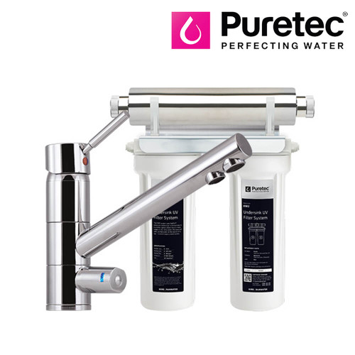 Puretec ESR2 Tripla T1 Three-Way Kitchen Mixer Tap with Undersink UV Water Filter System for Rainwater Australia.