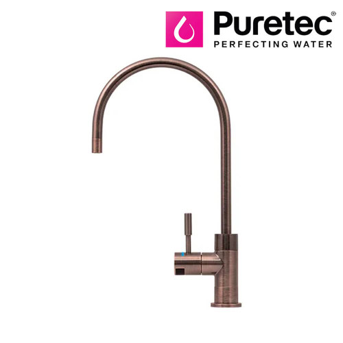 Puretec DFU260 Antique Rose Gold Designer High Loop Water Filter Faucet for modern Australian kitchens.