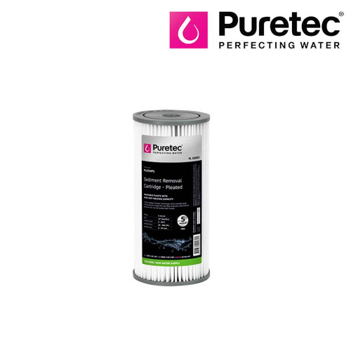 Puretec Hybrid 10-Inch 5 Micron MaxiPlus Pleated Sediment Replacement Water Filter Cartridge for Home and Commercial Use in Australia.