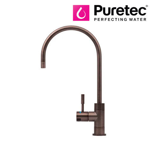 Puretec DFU250 Brushed Bronze Designer Water Filter Faucet with LED Reminder Light and High Loop Gooseneck Design for Australian Kitchens