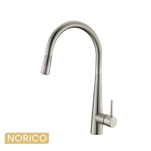 Norico Pentro Brushed Nickel Kitchen Mixer Tap with 360 Degree Swivel Spout for Australian Kitchens