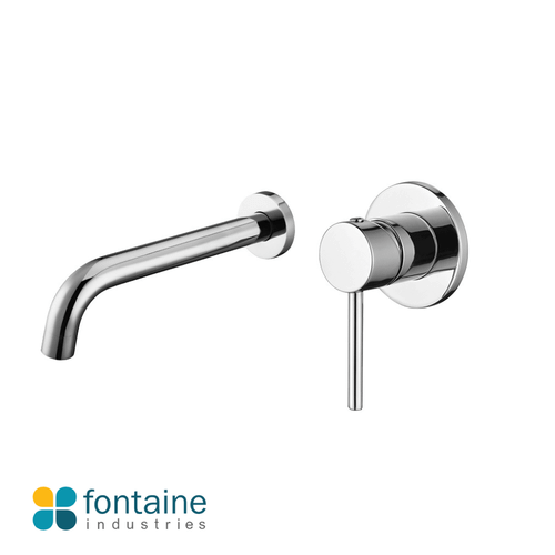 Rosa Round Chrome 2-Piece Wall Mounted Bath Mixer and Spout Set for Modern Australian Bathrooms