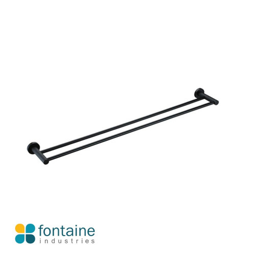 Rosa Matte Black Double Towel Rail 750mm Wall Mounted Bathroom Organizer Renovator Store Australia