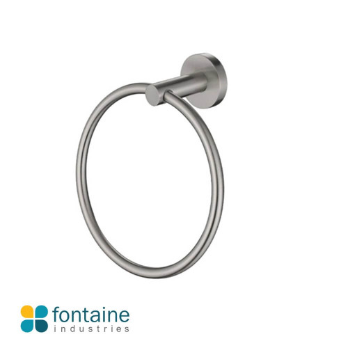 Modern Brushed Nickel Rosa Hand Towel Ring for Australian Bathrooms