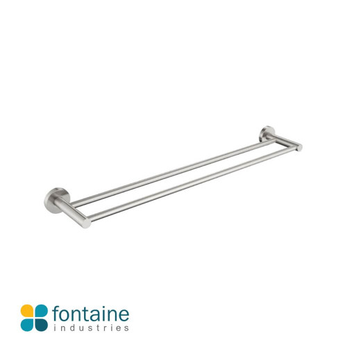 Rosa A-2050BNI Double Towel Rail 750mm Brushed Nickel Finish for Australian Bathrooms