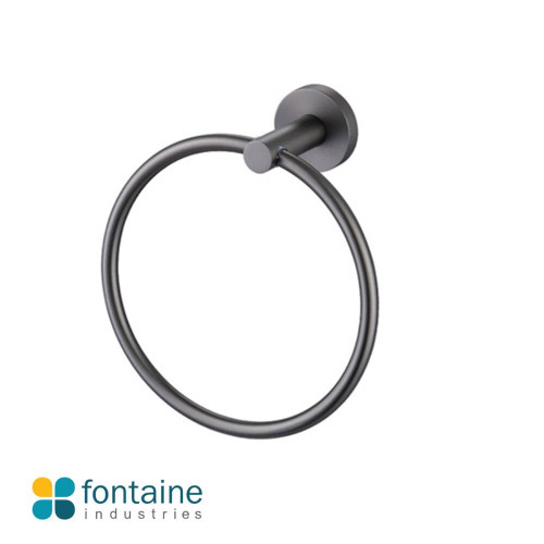 Modern Rosa Gunmetal Grey Round Hand Towel Ring Holder for Australian Designer Bathrooms