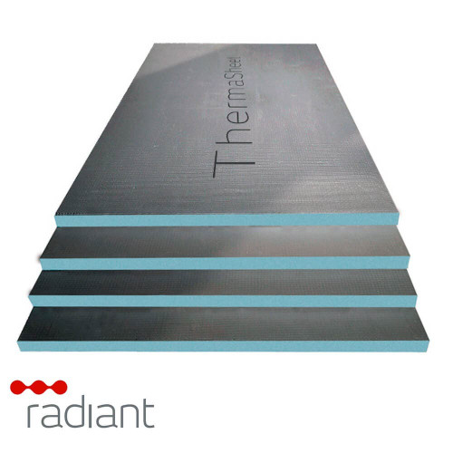 Radiant Thermasheet insulated building board for thermal underfloor heating insulation and waterproof tile backing in Australian bathrooms and kitchens.