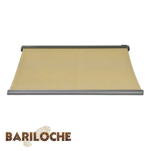 Beige full cassette motorised retractable awning 5m wide x 3m projection for Australian outdoor patios and decks.