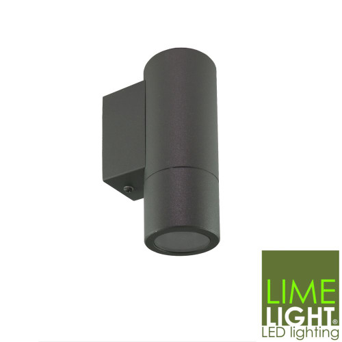 Modern Dark Grey Bronte Round Wall Mounted Outdoor Light, IP65 Waterproof Exterior Sconce for Australian Homes and Gardens.