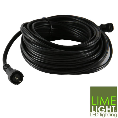 Black 2-conductor low voltage landscape lighting cable for outdoor garden and pathway light installation.