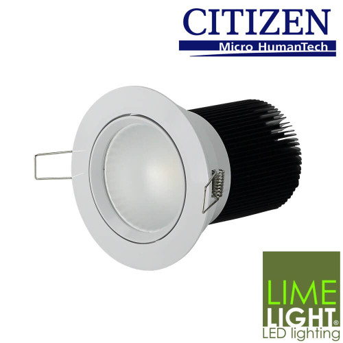 Limelight Citizen Hero 15W LED Downlight Kit in Dimmable Warm White with 90mm Round White Frame available at Renovator Store Australia.