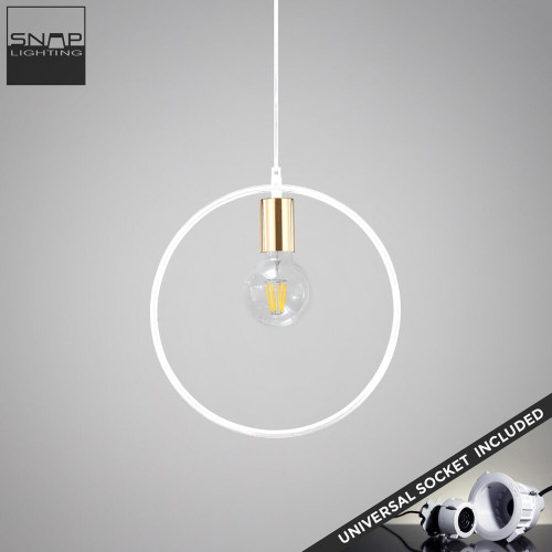 Modern Clara white round pendant light for contemporary Australian homes and interior design.