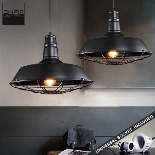 Snap Lighting Reginald Black Dome Cage Pendant Light for modern Australian homes.
