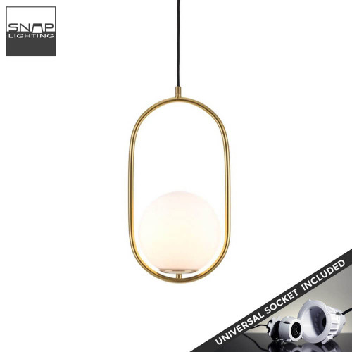 Snap Lighting Emmeline Oval Pendant Light in Brass finish for modern Australian home interiors.