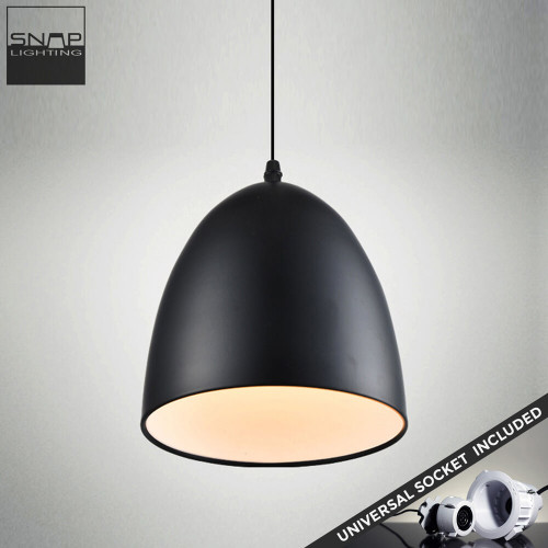 Snap Lighting Arabella Black Dome Pendant Light E27 350mm for Australian homes.