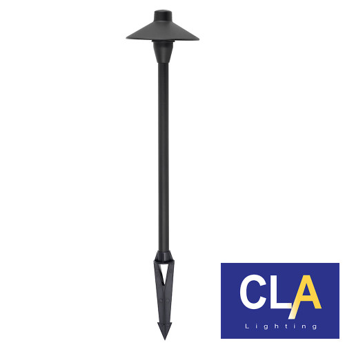 CLA Lighting Coolie Matte Black Outdoor Garden Spike Light with Shade for path and landscape lighting in Australia.