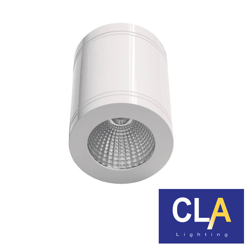 CLA Lighting Outdoor 13W Warm White LED Surface Mounted Downlight in Glossy White Finish for Australian Exterior and Bathroom Ceilings