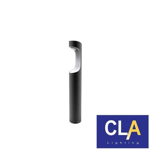Seth LED Bollard Light - 9W Warm White - Round - 500mm Height Matte Black from CLA Lighting for Australian landscapes and pathways.