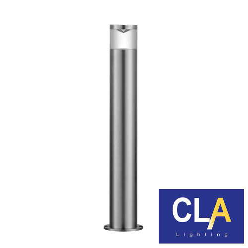 Modern 316 Stainless Steel Outdoor Bollard Light with Anti-Glare Louvres and MR16 LED for Australian Garden Pathways and Driveways.
