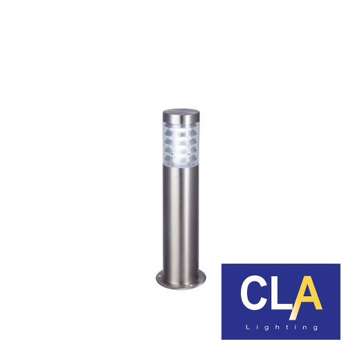 Modern Elanora 304 Stainless Steel Round Bollard Light 500mm height with E27 base for Australian outdoor paths and landscapes.