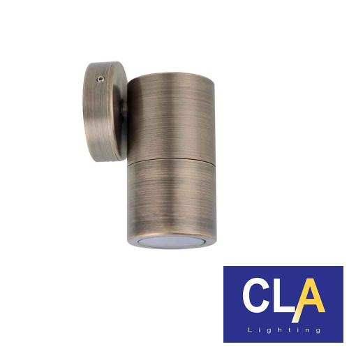 Antique Brass CLA Lighting Exterior Wall Pillar Light Fixed Round Down Facing GU10 for Australian Outdoors