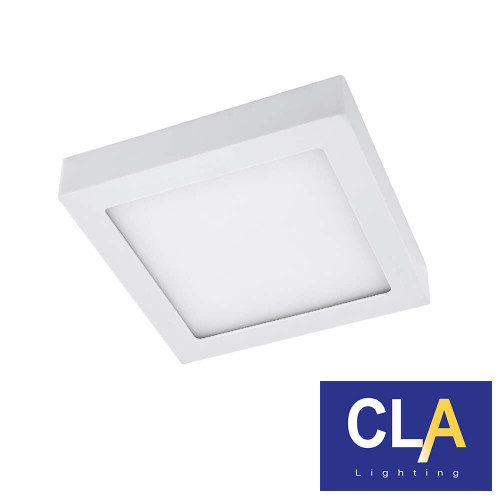 White CLA Lighting 18W LED Square Oyster Light, Tri-Colour Dimmable Surface Mounted Ceiling Light for Australian Homes