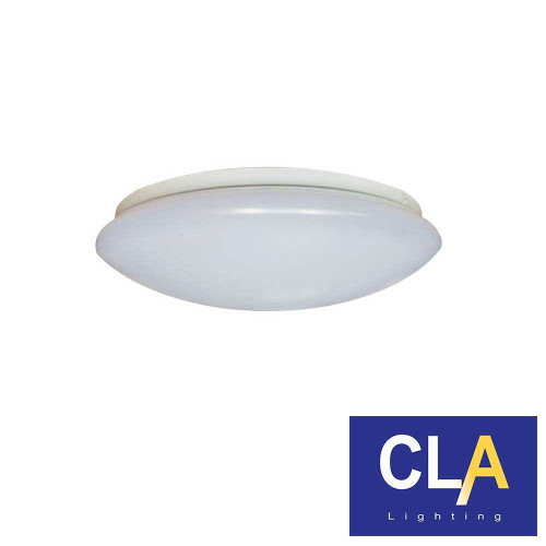 White CLA Lighting OYS 12W LED Dimmable Tri-CCT Oyster Light for Indoor and Outdoor Undercover Use in Australia